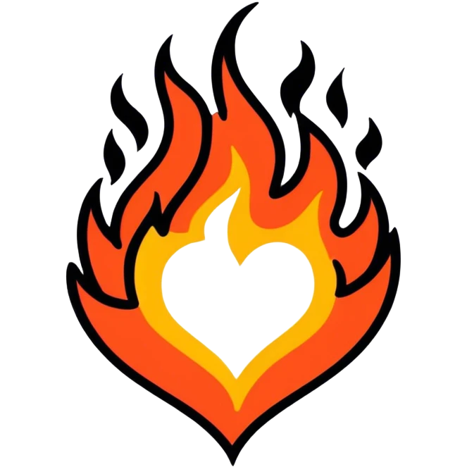 Black heart with flames  emoji