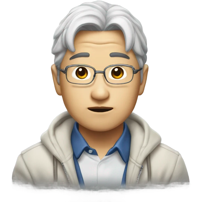 보안경을 쓴 검정과 흰색이 섞인 고양이 emoji