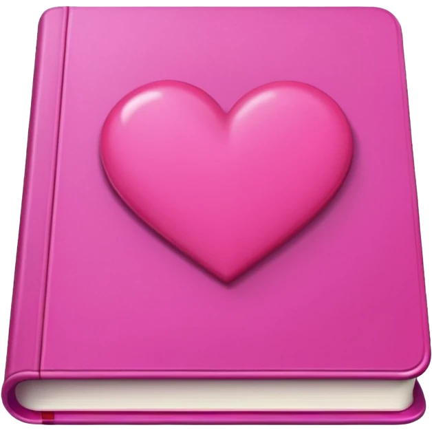 pink book with pink heart emoji