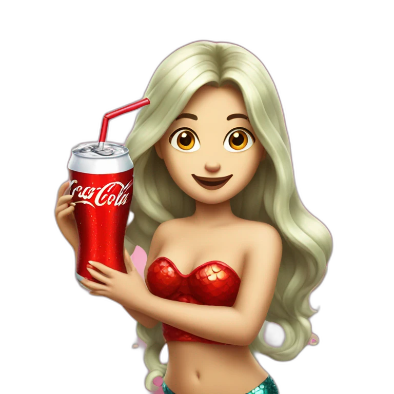 Mermaid drink coca cola emoji
