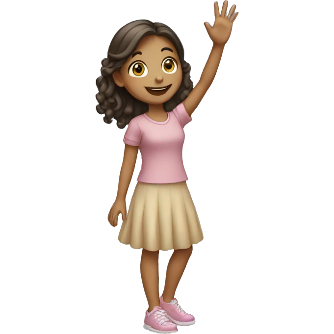 girl waving goodbye emoji