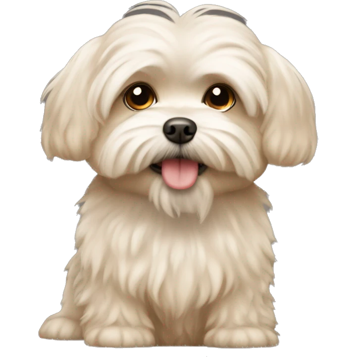 Fluffy light brown Maltese dog emoji