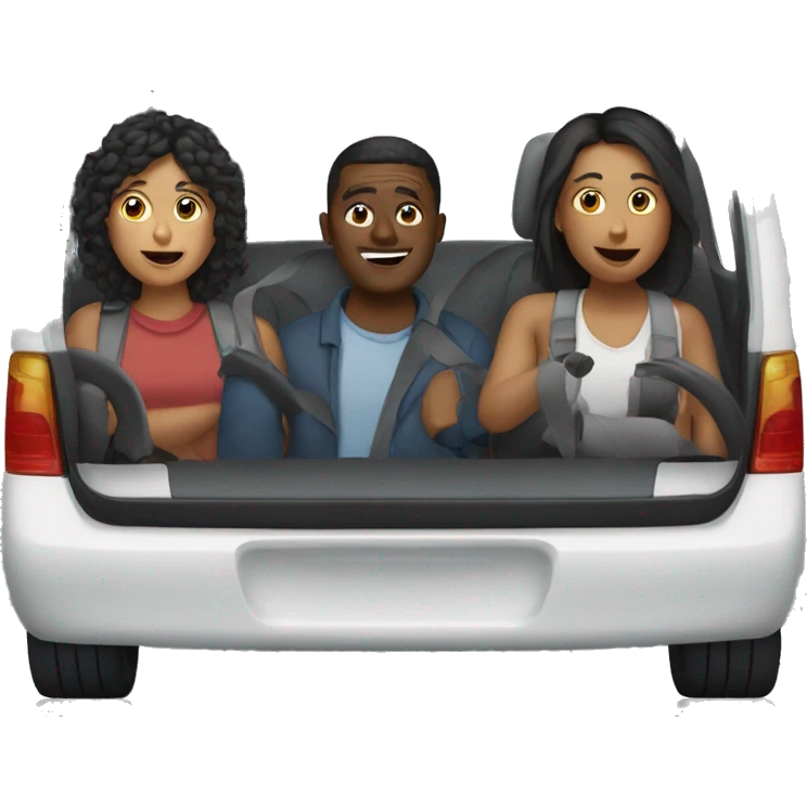 Four people in one vehicle emoji