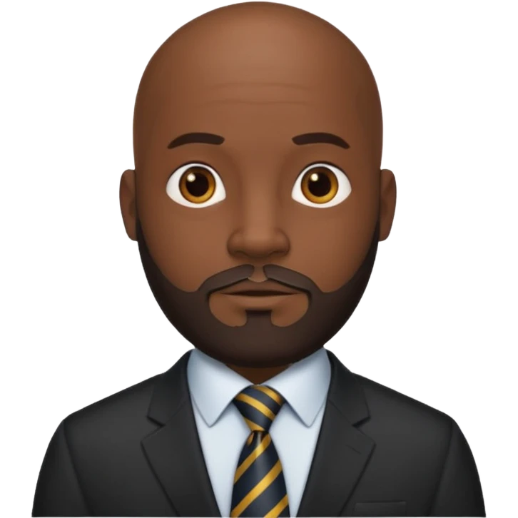 bald black men with tie with bearded emoji