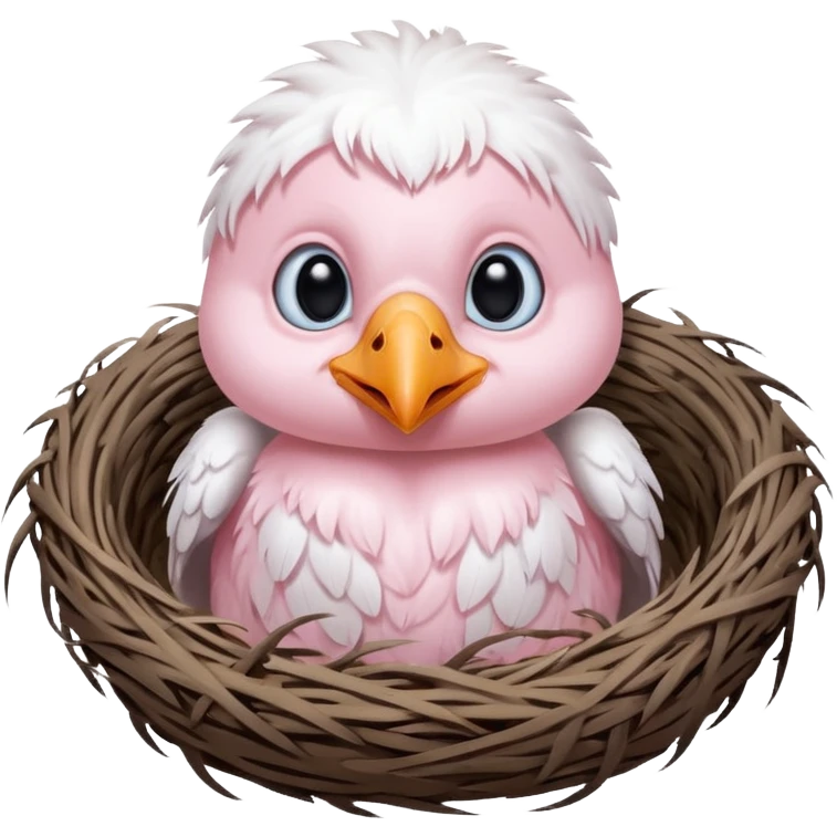 albino baby crow in nest emoji
