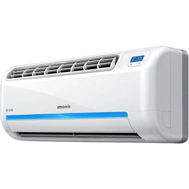 Modern wall-mounted air conditioner with cool air flowing out emoji