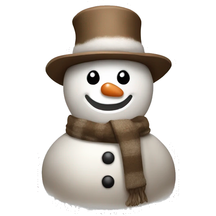 Brown and white asthetic snowman emoji