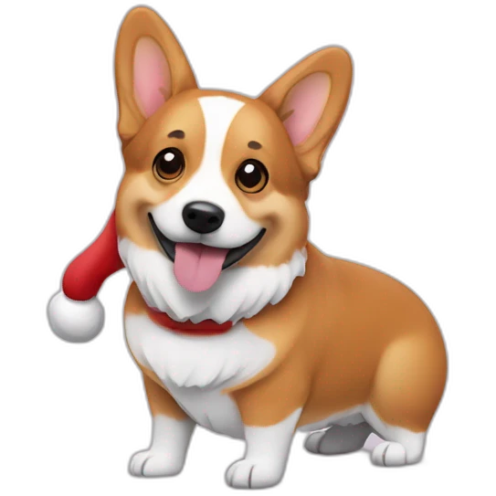 Corgi dog with Santa’s beard emoji