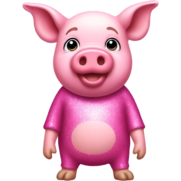 Pink full body pig with glitter emoji