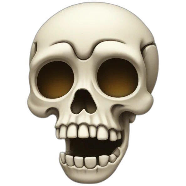 Skeleton head crying  emoji