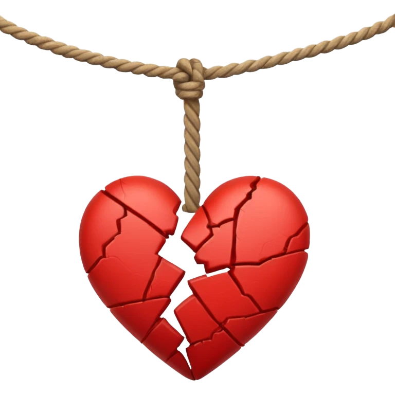 Broken and tied heart emoji