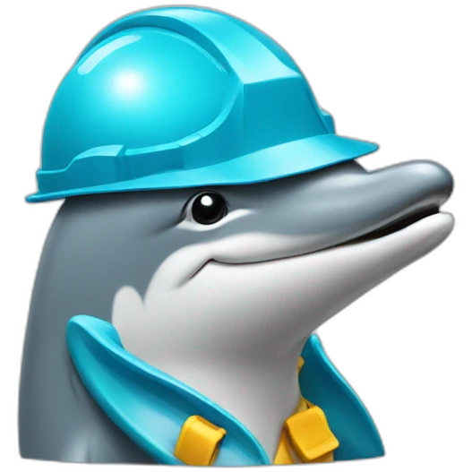 dolphin in hard hat emoji