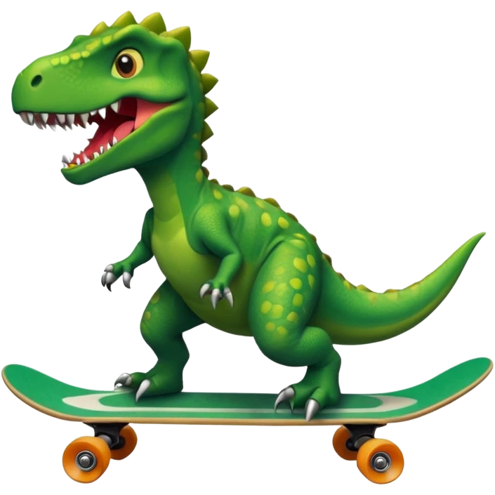 Dinosaur on a skateboard emoji
