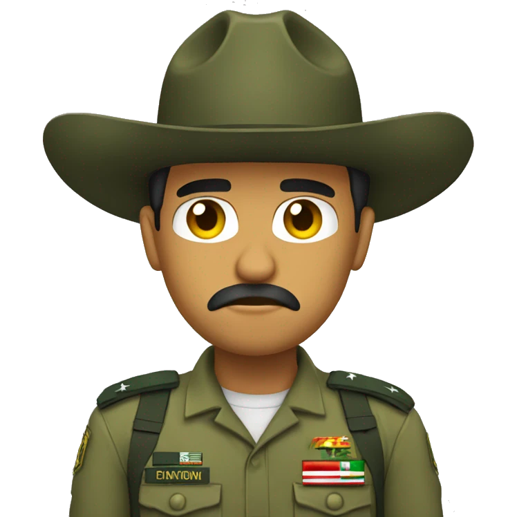 Sad mexican army ranger emoji