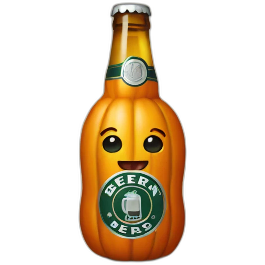 pumpkin drinking beer emoji