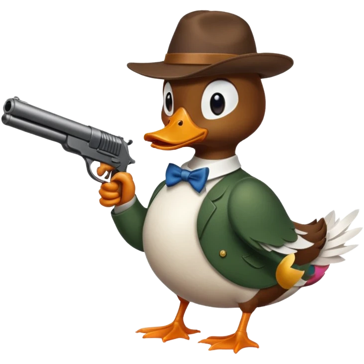 Duck with a gun emoji