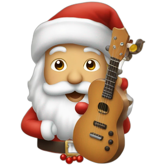 babbo natale felice che suona la chitarra emoji