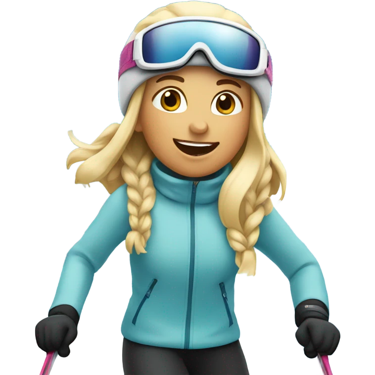Blonde girl on skis emoji
