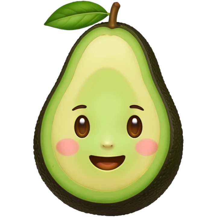 Make a avocado with a cute face emoji