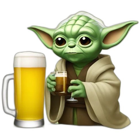 Yoda drink à beer emoji
