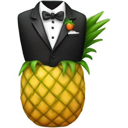 pineapple in a tuxedo emoji