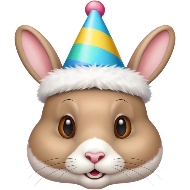 rabbit wearing party hat emoji
