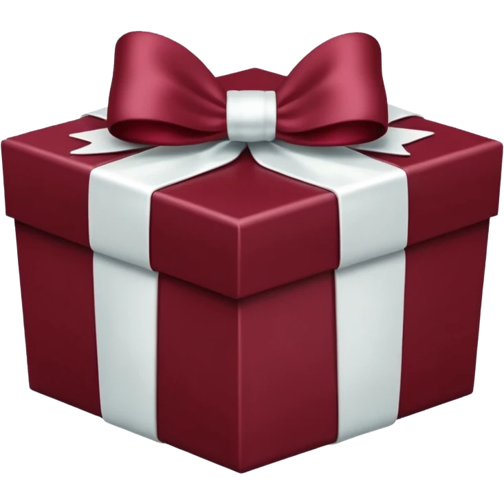 Maroon gift box with white bow emoji