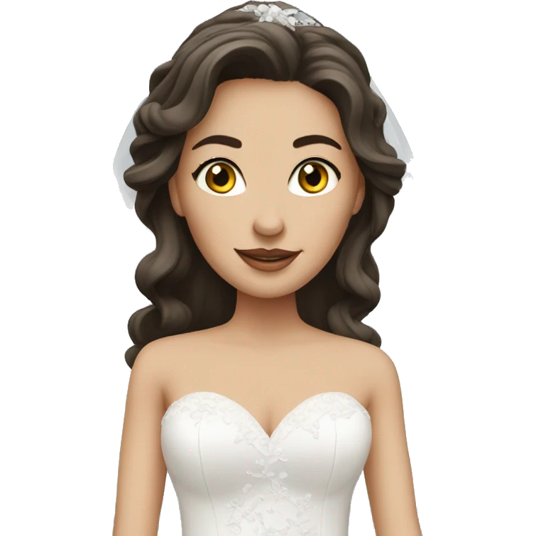 White brunette bride emoji