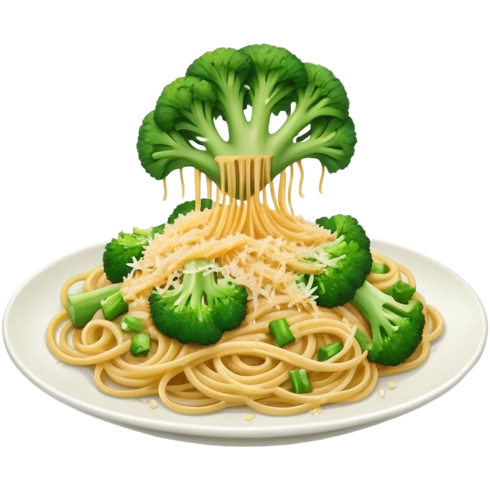Broccoli and bread crumbs over spaghetti  emoji