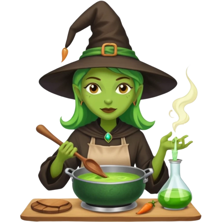 green witch cooking potion emoji