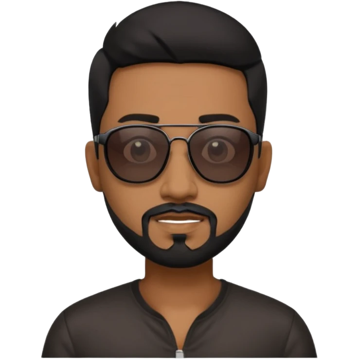 Indian man with  black hair and Goatee and black sunglasses emoji