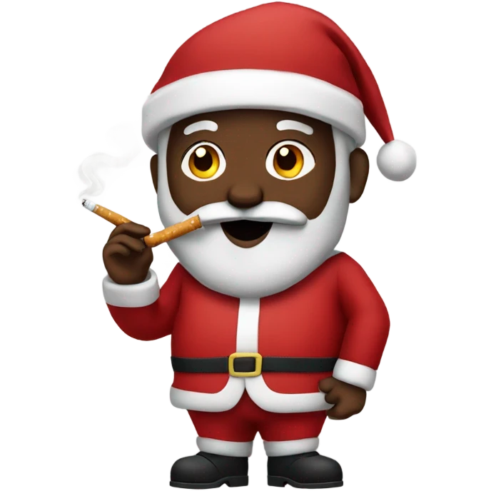 Black Santa with cigarette emoji