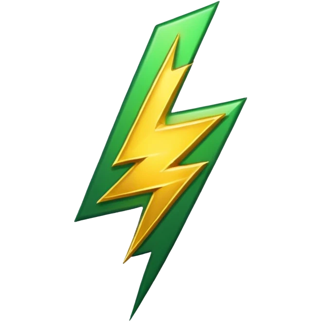 lightning with golden and green colours emoji