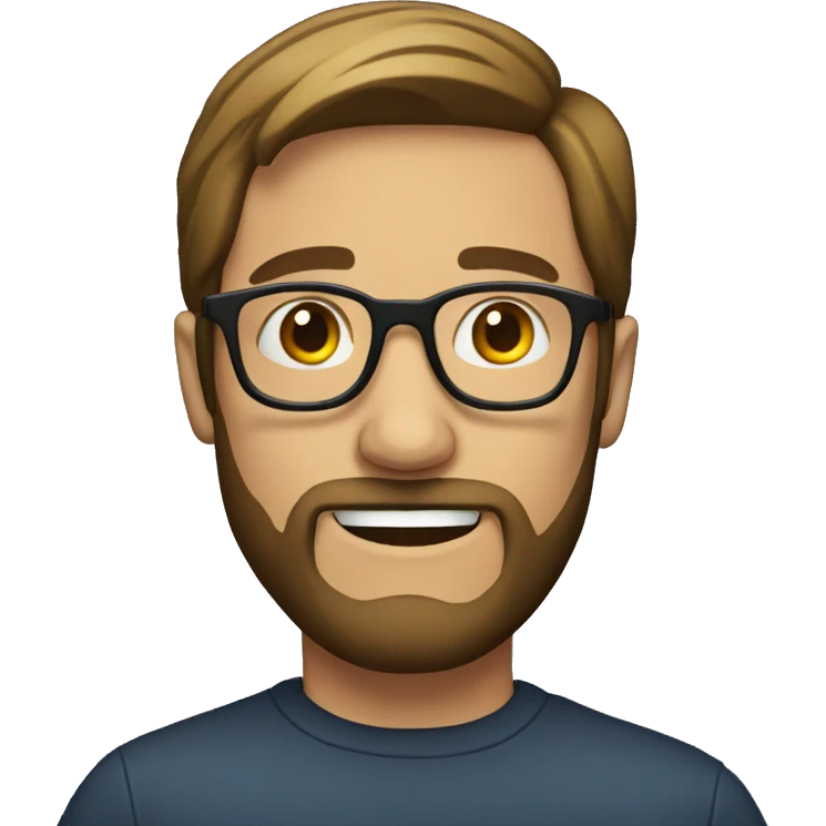 man with beard wearing glasses emoji