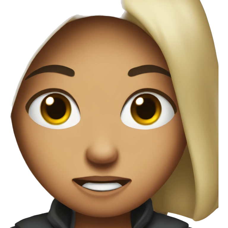 Do a a super cute baddie doing a disturbed face  emoji
