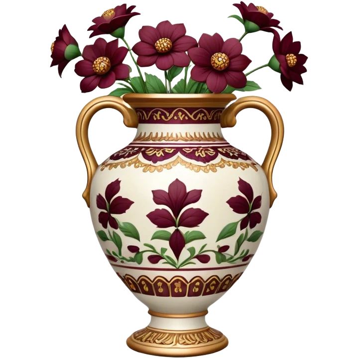 Vintage vase burgundy flowers emoji