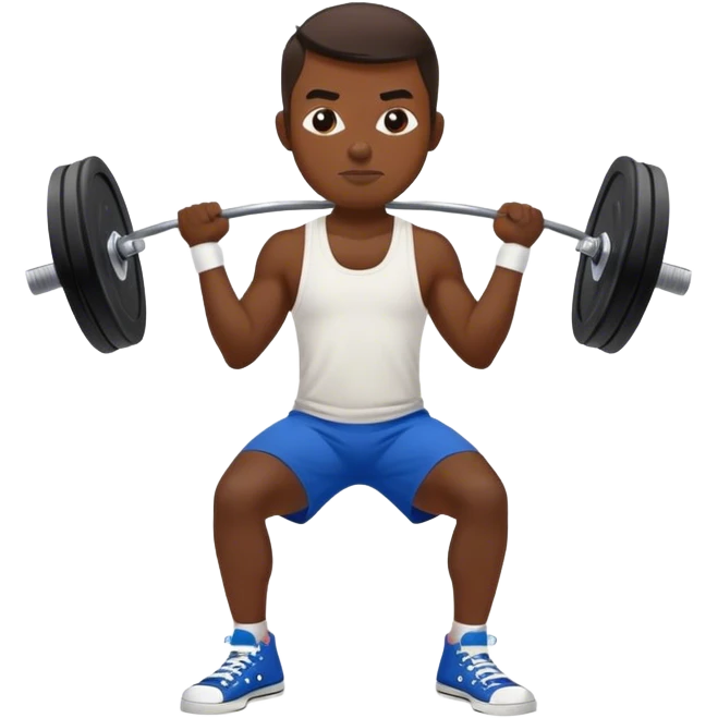 guy with converse-shoes clean and jerk exercise emoji