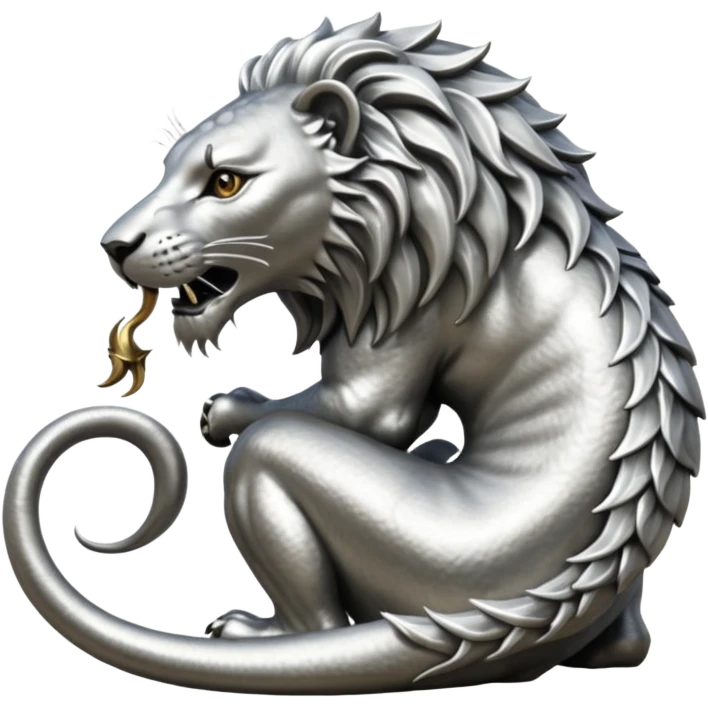 Silver Elder Scrolls Online Lion eating its tail Ouroboro emoji