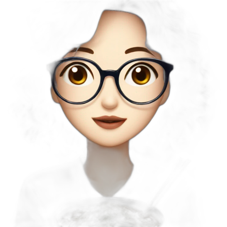 A girl with wave hair and glasses who livres k-drama eating a ramen with hashi emoji