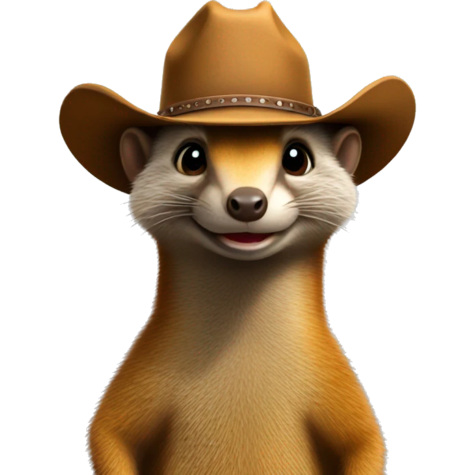 Mongoose wearing a cowboy hat emoji