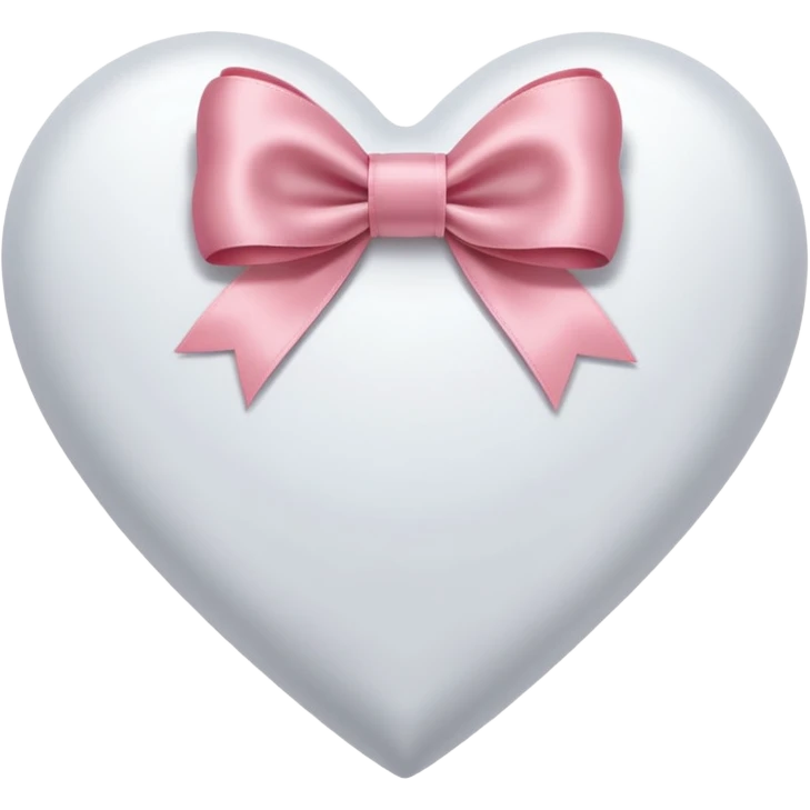 white heart with ribbon bow emoji
