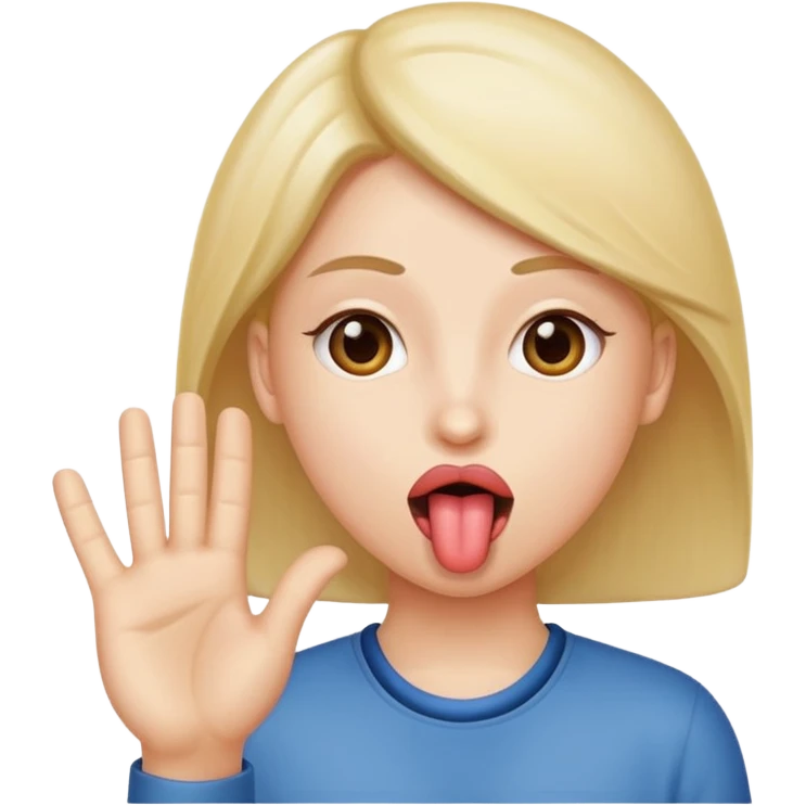 tounge out with hands to the side emoji