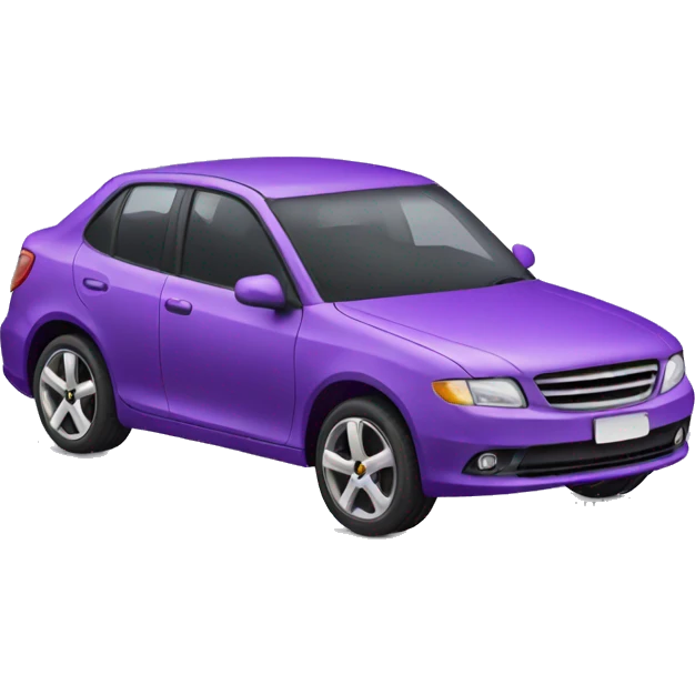 Purple car with eyelashes  emoji