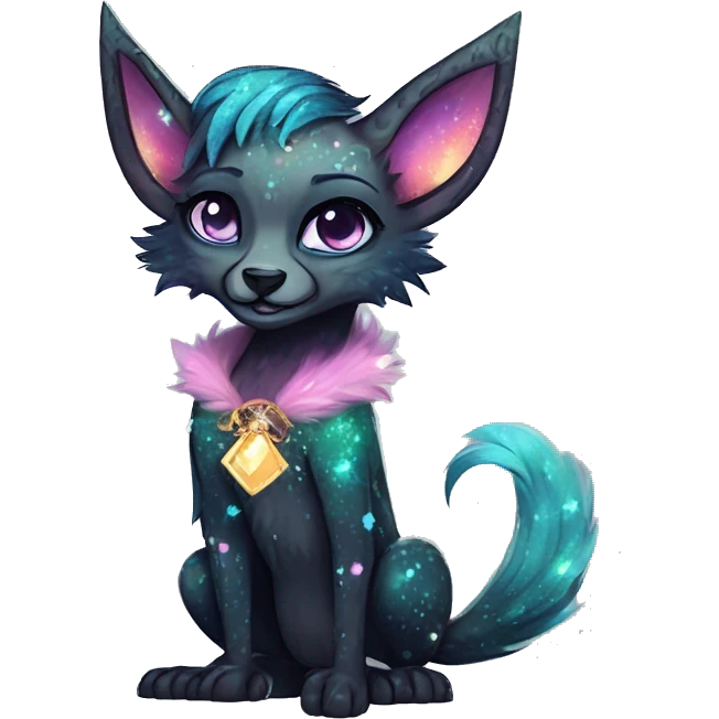 Cool cute Kawaii edgy fantasy animal sparkle fursona Fionbri creature by griffsnuff & LiLaiRa & Falvie full body emoji