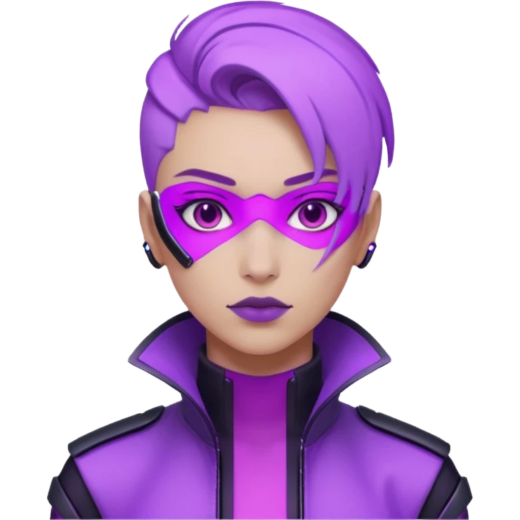neutre gender neon cyberpunk light purple, I don't want you to use props emoji
