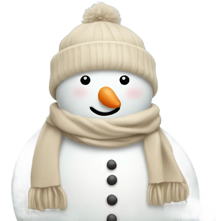 Snowman with beige scarf  emoji