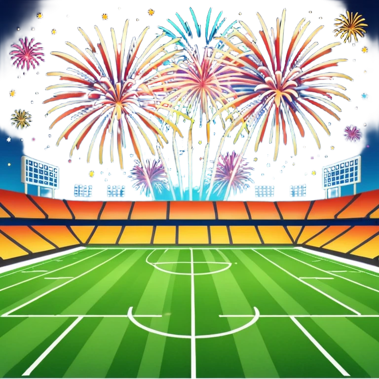 Football Field fireworks going on emoji