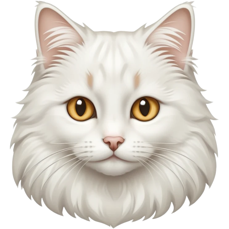 Snowy white Norwegian forest cat with almond-shaped eyes and bushy tail emoji