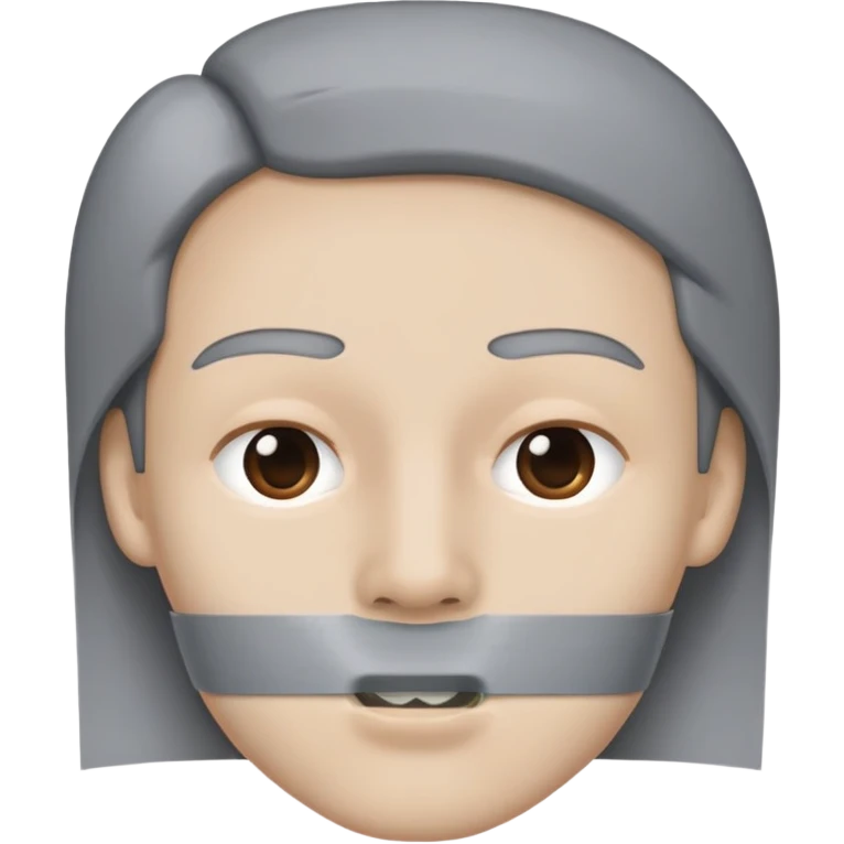 face with duct tape across the mouth emoji