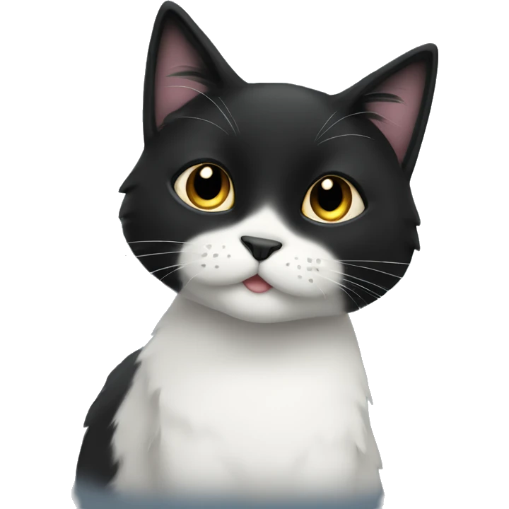 black color cat on wisper emoji
